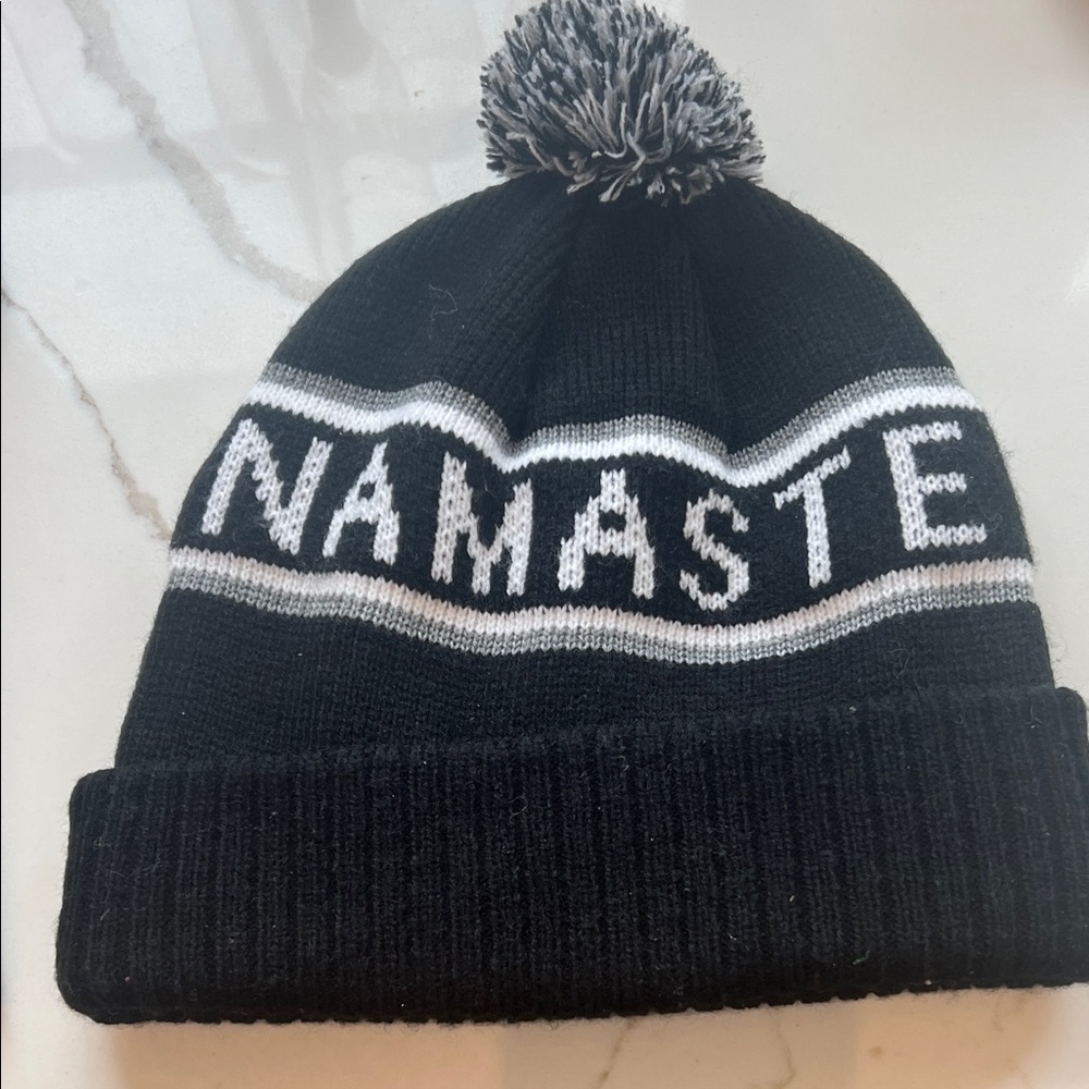 Spiritual Gangster Black and White Namaste Beanie